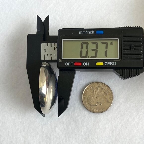 VTG Sterling Silver 950 Mexico Chunky Round Lapis Lazuli Inlay Pendant Brooch - Picture 16 of 16